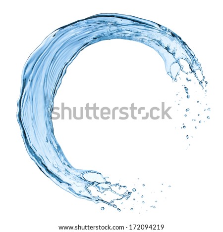  Water splash isolated on the white background.