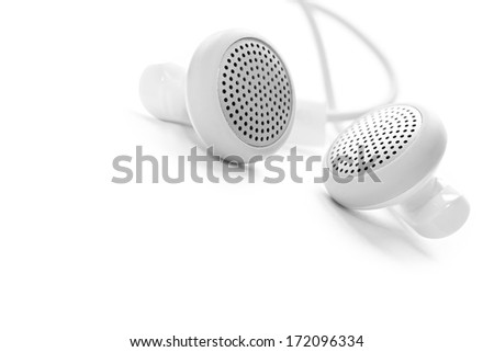 White headphones on a white background