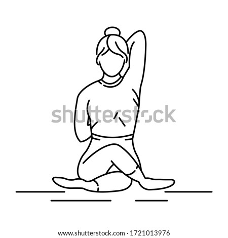 Gomukhasana cow head pose black line icon. Stretches the ankles, hips and thighs, shoulders, armpits and triceps and chest. Pictogram for web page, mobile app, promo. Editable stroke.