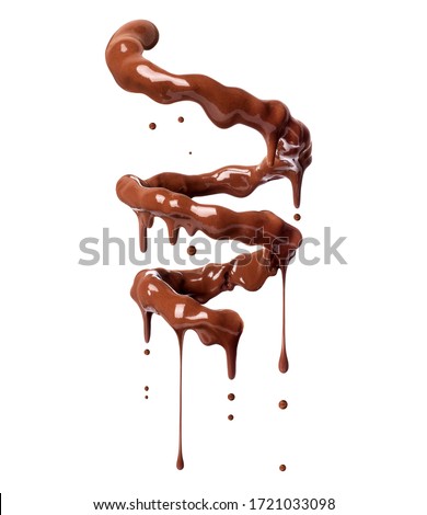 Chocolate splashes in spiral shape on a white background Royalty-Free Stock Photo #1721033098