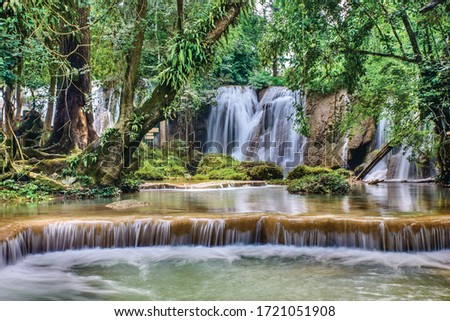 Thansawan waterfall  Phayao province is a beautiful natural attraction