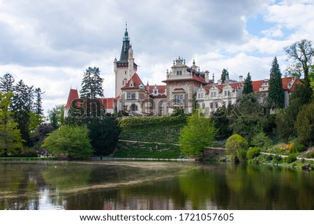 Castle Průhonice with beautiful park and great lakes.