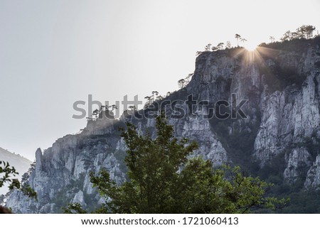 Mountain Domogled rocks in the morning