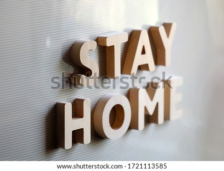 Inscription Stay home. Concept self-isolation, staying at home