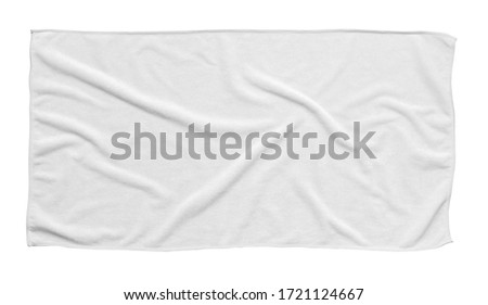 White beach towel isolated white background Royalty-Free Stock Photo #1721124667