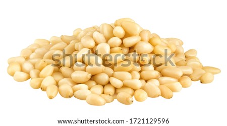 Pine nuts isolated on white background, clipping path, full depth of field Royalty-Free Stock Photo #1721129596