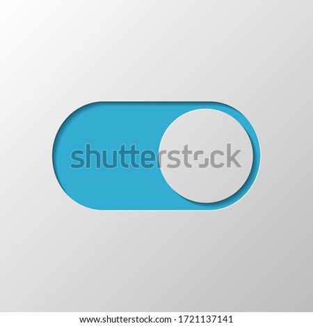 switch on, app slider. Paper design. Cutted symbol with shadow Royalty-Free Stock Photo #1721137141