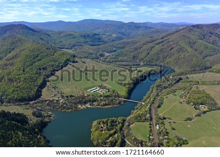 Aerial view of the Ruzin reservoir in Slovakia