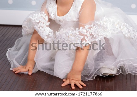baby girl dress christening white background