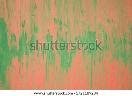 Bright coral green textured painted background, vertical streaks.