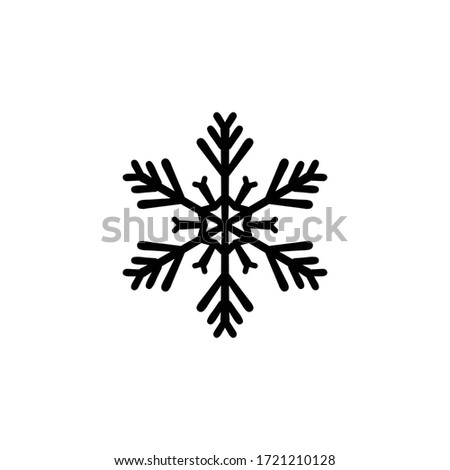 Snowflake - Silhouette - Ready for Print - Isolated on White