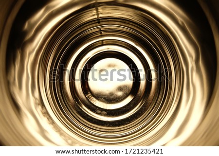 Inside of an empty can close up