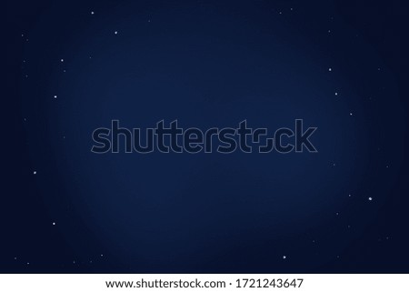 The stylized night sky is dark blue with stars. With a place to insert text in the middle. Abstract blue picture.