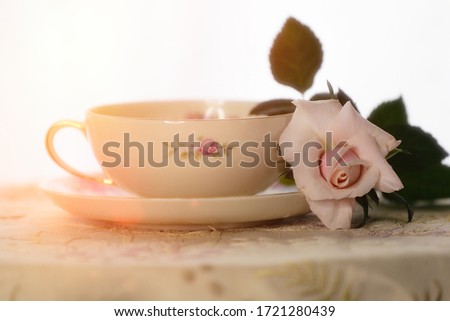 Mother's day, cup of flowers on the table
