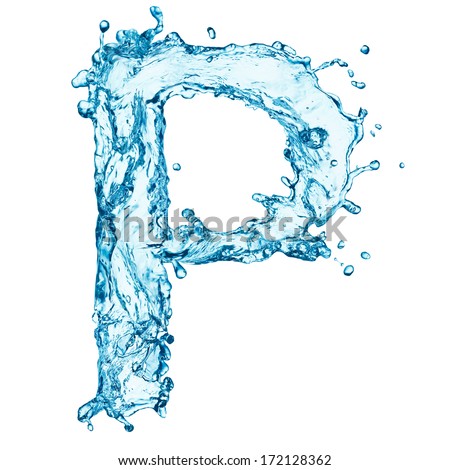 Water splashes letter