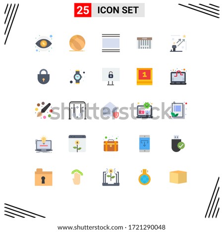 Set of 25 Vector Flat Colors on Grid for user; code; cover; barcode; vertical Editable Vector Design Elements