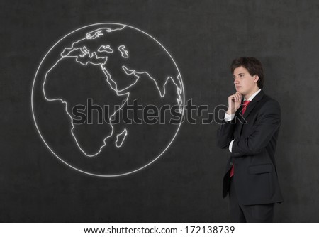 Earth and businessman