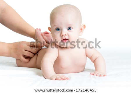 masseur massaging baby