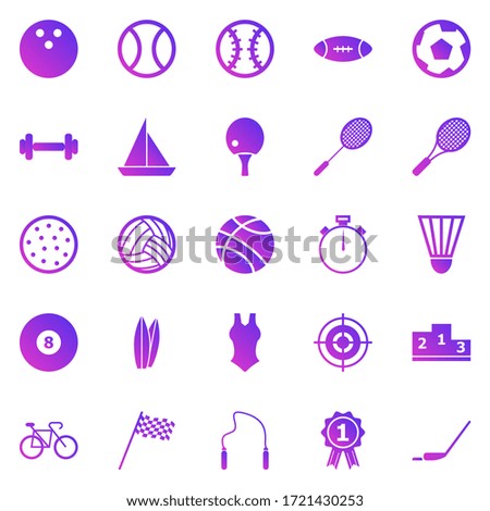 Sport gradient icons on white background, stock vector