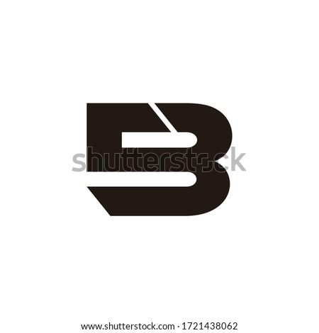 abstract letter sb simple geometric logo vector