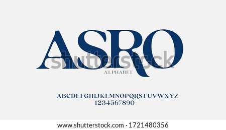Elegant awesome alphabet letters font and number. unique serif font. Classic Lettering Fashion Designs. Typography fonts regular uppercase. vector illustration Royalty-Free Stock Photo #1721480356