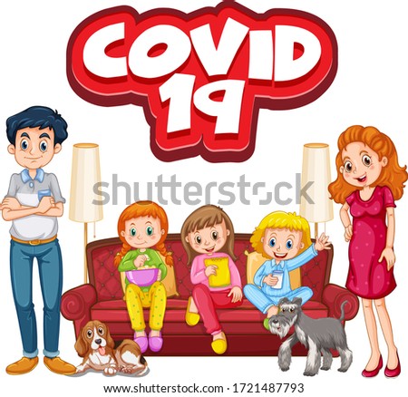 Coronavirus and family member illustration