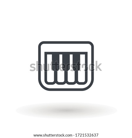 Keyboard piano vector Musical instrument illustration design Music and pianist, musician, synthesizer symbol. Flat Vector illustration. Button Set