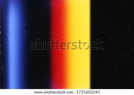 Colorful effect on black background. Grain texture. Retro film photography effect. Analog foto. Frame. redaction. 90s Royalty-Free Stock Photo #1721603245