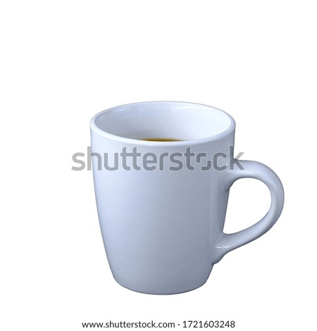 Close up shot Americano black Coffee in white mug isolated on white background, Refresh in the morning concept.
