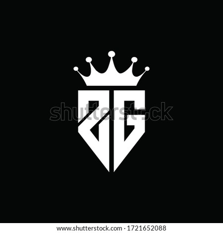 ZG logo monogram emblem style with crown shape design template