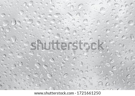 Water drops on glass or rain drop with grey filter