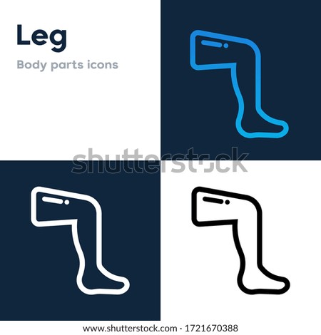 Leg icon in colored, black and white icon,  body part icons - Icon Template