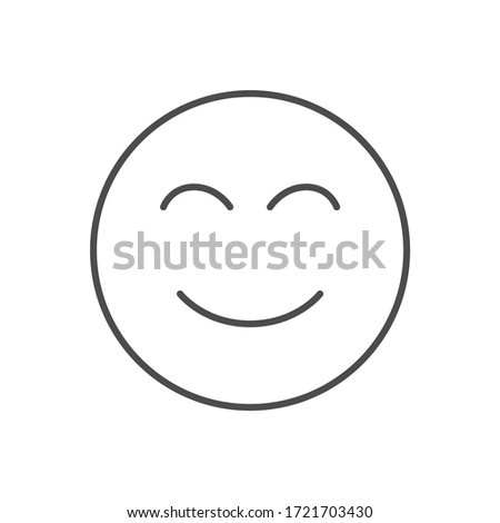 Don't panic related vector thin line icon. Smiling face. Isolated on white background. Editable stroke. Vector illustration.