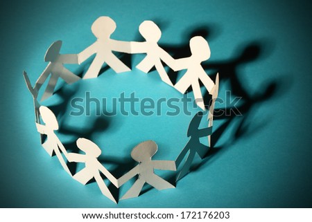 Team of paper people Royalty-Free Stock Photo #172176203