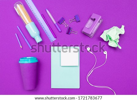 minimalist office supplies for an office employee for a desktop screensaver