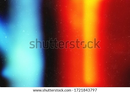 Blue and red effect on black background. Grain texture. Grunge wallpaper. Retro film photography effect. Analog foto. Frame. redaction. 90s Royalty-Free Stock Photo #1721843797