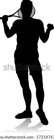 A tennis player man male sports person in silhouette 