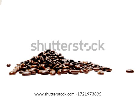 Coffee Beans isolated on white background area for copy space.
