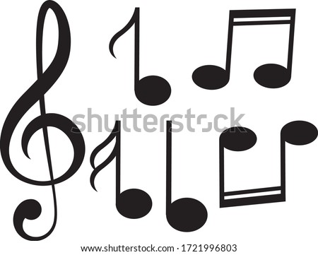 Music notes, song, melody or tune flat vector icon for musical apps and websites.