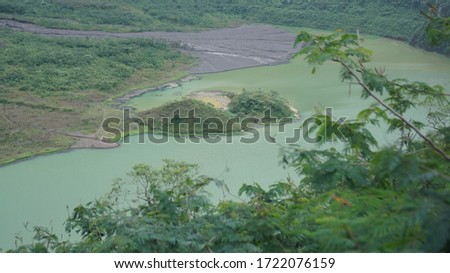 small island in the middle of the galunggung crater
