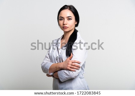 
Doctor girl on a light background