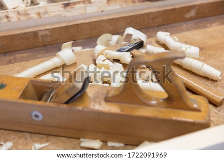 Planes in wood processing in a factory