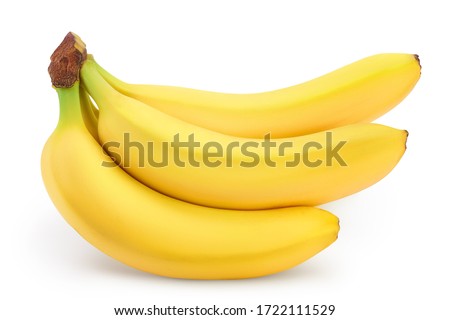 Bunch of bananas isolated on white background with clipping path and full depth of field. Royalty-Free Stock Photo #1722111529