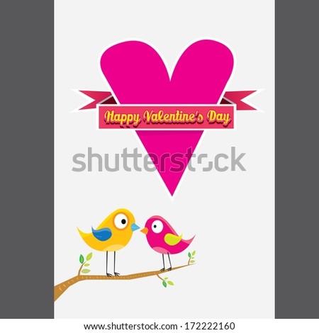 love birds vector illustration. valentine day love beautiful card with cute love couple birds