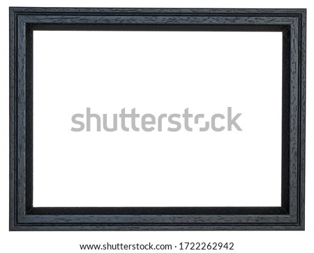 Black photo frame with a scraped rim inside. Isolated background