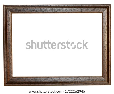 Brown photo frame. Isolated background.