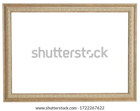 
Golden photo frame. Isolated object