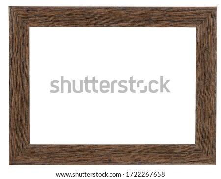 Brown photo frame. Isolated background.