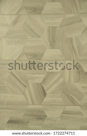 
Kitchen ceramic white grey honeycombs tile with wooden texture details
