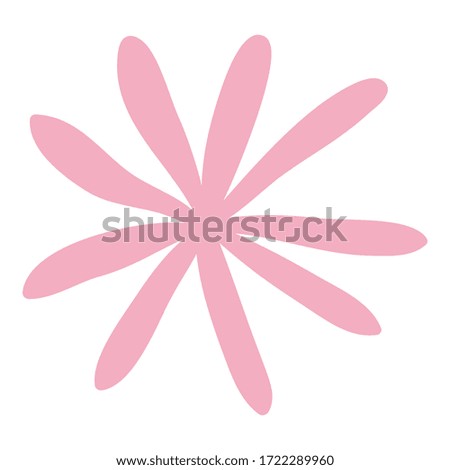 Pink doodle flower icon. Hand drawn illustration of pink doodle flower vector icon for web design